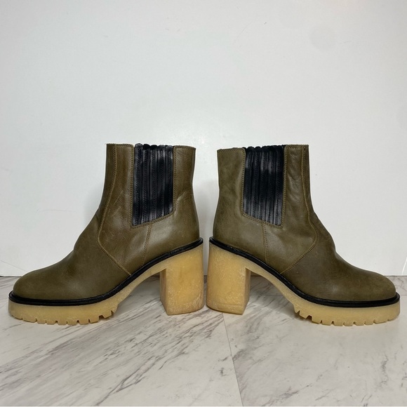 Free People James Deep Khaki Chelsea Heeled Boot 39.5 9.5 - Picture 7 of 14